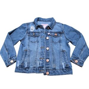 Tommy Bahama Toddler Girls Jean Denim Jacket Distressed Size 5